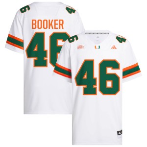 Men Adam Booker White Miami Hurricanes #46 College Football Replica Jerseys 774207-941