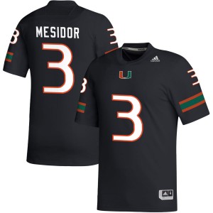 Men Akheem Mesidor Black Miami Hurricanes #3 College Football University Jersey 138134-665
