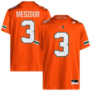 Men Akheem Mesidor Orange Miami Hurricanes #3 College Football Official Jersey 583519-423