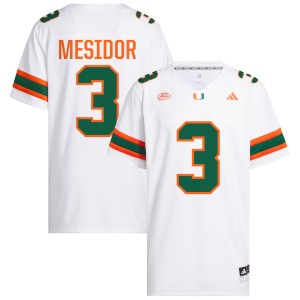 Men Akheem Mesidor White Miami Hurricanes #3 College Football Limited Jersey 173529-372