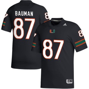 Men Alex Bauman Black Miami Hurricanes #87 College Football NCAA Jersey 632788-811