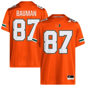 Men Alex Bauman Orange Miami Hurricanes #87 College Football 2025-26 Jerseys 201446-421