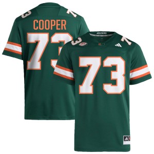 Men Anez Cooper Green Miami Hurricanes #73 College Football Embroidery Jersey 724021-559
