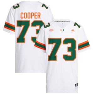 Men Anez Cooper White Miami Hurricanes #73 College Football University Jersey 838544-470
