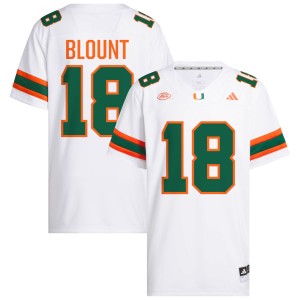 Men Armondo Blount White Miami Hurricanes #18 College Football Replica Jersey 862006-896