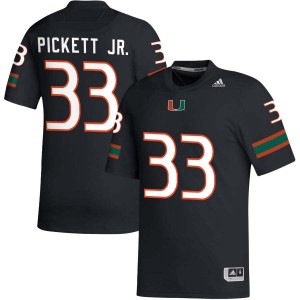 Men Booker Pickett Jr. Black Miami Hurricanes #33 College Football Limited Jerseys 937888-571
