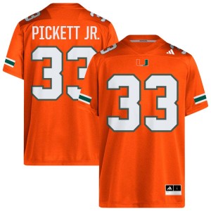 Men Booker Pickett Jr. Orange Miami Hurricanes #33 College Football Player Jersey 233441-749