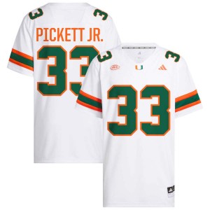Men Booker Pickett Jr. White Miami Hurricanes #33 College Football Alumni Jersey 978739-506
