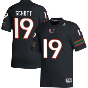 Men Brock Schott Black Miami Hurricanes #19 College Football Embroidery Jersey 642893-758