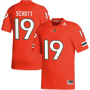 Men Brock Schott Orange Miami Hurricanes #19 College Football NCAA Jersey 840050-818
