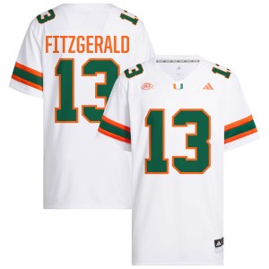 Men Bryce Fitzgerald White Miami Hurricanes #13 College Football Limited Jerseys 114749-873