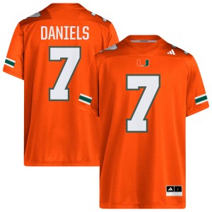 Men CJ Daniels Orange Miami Hurricanes #7 College Football Replica Jerseys 258164-439