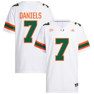 Men CJ Daniels White Miami Hurricanes #7 College Football Replica Jersey 417374-464