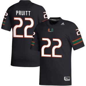 Men Cam Pruitt Black Miami Hurricanes #22 College Football NCAA Jerseys 525628-142