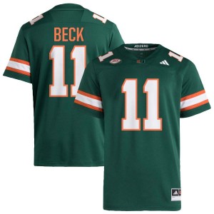 Men Carson Beck Green Miami Hurricanes #11 College Football Replica Jersey 150415-207