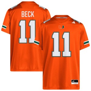 Men Carson Beck Orange Miami Hurricanes #11 College Football Official Jersey 482990-795