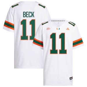 Men Carson Beck White Miami Hurricanes #11 College Football NCAA Jersey 794007-523