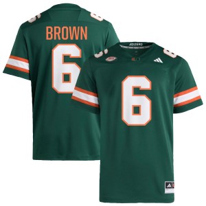 Men CharMar Brown Green Miami Hurricanes #6 College Football University Jerseys 956511-734