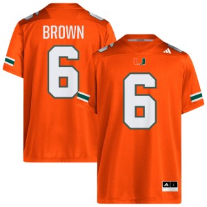 Men CharMar Brown Orange Miami Hurricanes #6 College Football Embroidery Jerseys 165877-930