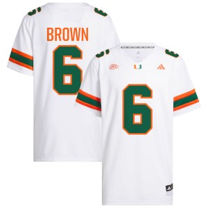 Men CharMar Brown White Miami Hurricanes #6 College Football Player Jersey 901776-710