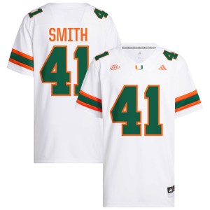 Men Chase Smith White Miami Hurricanes #41 College Football Game Jerseys 219581-740