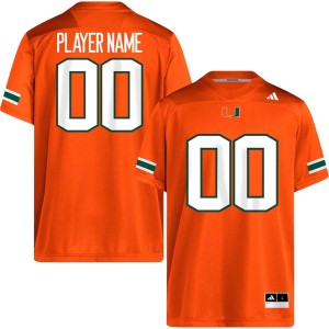 Men Custom Orange Miami Hurricanes #00 College Football University Jersey 394822-122
