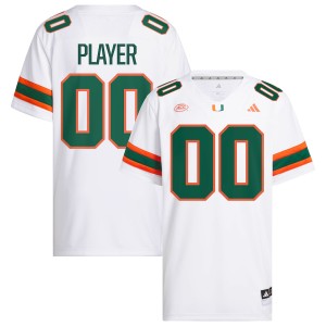 Men Custom White Miami Hurricanes #00 College Football Game Jersey 307770-782