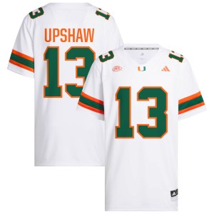 Men Daylyn Upshaw White Miami Hurricanes #13 College Football Replica Jersey 777057-589