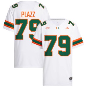 Men Deryc Plazz White Miami Hurricanes #79 College Football 2025 Jersey 789189-950