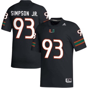 Men Donta Simpson Black Miami Hurricanes #93 College Football 2025 Jersey 625040-398