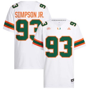 Men Donta Simpson White Miami Hurricanes #93 College Football Replica Jerseys 553549-291