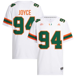 Men Dylan Joyce White Miami Hurricanes #94 College Football Replica Jersey 266697-592