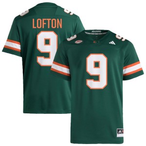 Men Elija Lofton Green Miami Hurricanes #9 College Football Stitched Jerseys 168621-663