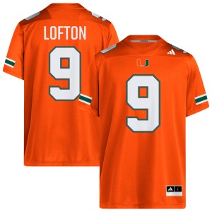Men Elija Lofton Orange Miami Hurricanes #9 College Football University Jersey 837539-248