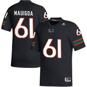 Men Francis Mauigoa Black Miami Hurricanes #61 College Football Official Jerseys 243458-948