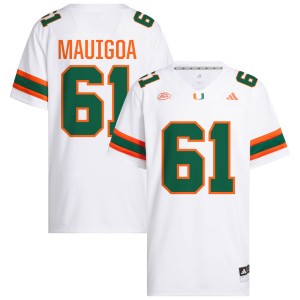 Men Francis Mauigoa White Miami Hurricanes #61 College Football Limited Jersey 863540-363