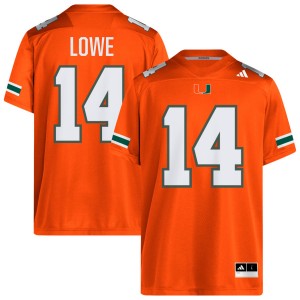 Men Hayden Lowe Orange Miami Hurricanes #14 College Football 2025-26 Jersey 110979-645