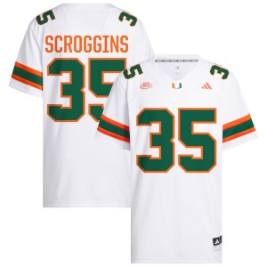 Men Herbert Scroggins III White Miami Hurricanes #35 College Football High School Jersey 348275-199