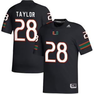 Men Isaiah Taylor Black Miami Hurricanes #28 College Football Player Jersey 741387-965
