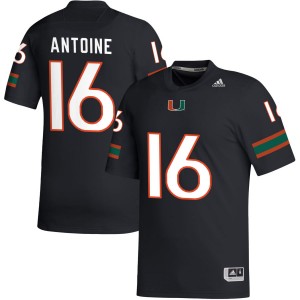 Men Ja'Boree Antoine Black Miami Hurricanes #16 College Football NCAA Jerseys 198597-657