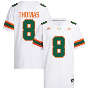 Men Jakobe Thomas White Miami Hurricanes #8 College Football 2025-26 Jersey 859260-935