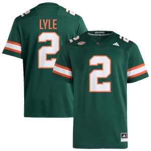 Men Jordan Lyle Green Miami Hurricanes #2 College Football Limited Jerseys 485195-668