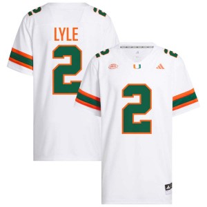 Men Jordan Lyle White Miami Hurricanes #2 College Football NCAA Jersey 710540-753