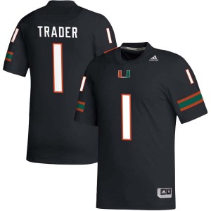 Men Joshisa Trader Black Miami Hurricanes #1 College Football Game Jersey 588518-767