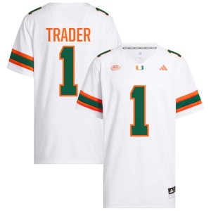 Men Joshisa Trader White Miami Hurricanes #1 College Football Player Jerseys 711537-989