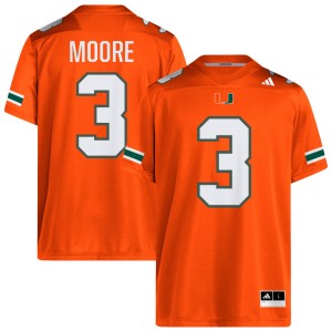 Men Joshua Moore Orange Miami Hurricanes #3 College Football Official Jersey 998035-372