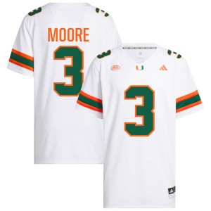 Men Joshua Moore White Miami Hurricanes #3 College Football 2025-26 Jerseys 806467-884
