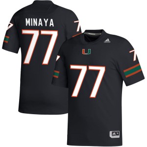 Men Juan Minaya Black Miami Hurricanes #77 College Football NCAA Jersey 794463-259
