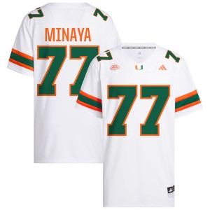 Men Juan Minaya White Miami Hurricanes #77 College Football 2025-26 Jerseys 269979-646