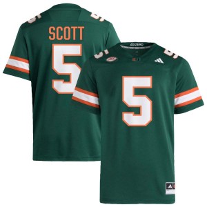 Men Justin Scott Green Miami Hurricanes #5 College Football Player Jerseys 413180-160